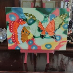 Colorful Butterfly On A tile Art